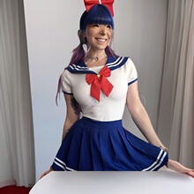 跨境爆款欧美女装短袖圆领百褶裙连衣裙cosplay水手服百搭蝴蝶结