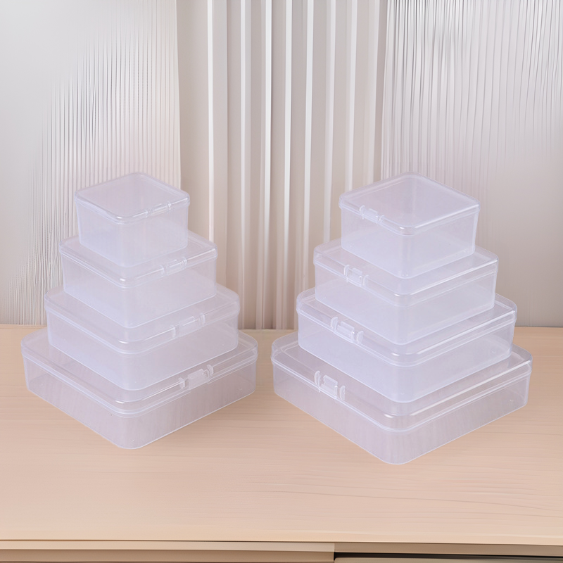 新款8款pp正方形透明零件工具小饰品配件收纳盒 塑料盒 包装盒