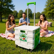 四轮折叠购物车户外拉杆车家用推车取快递摆摊拖车买菜收纳手推车