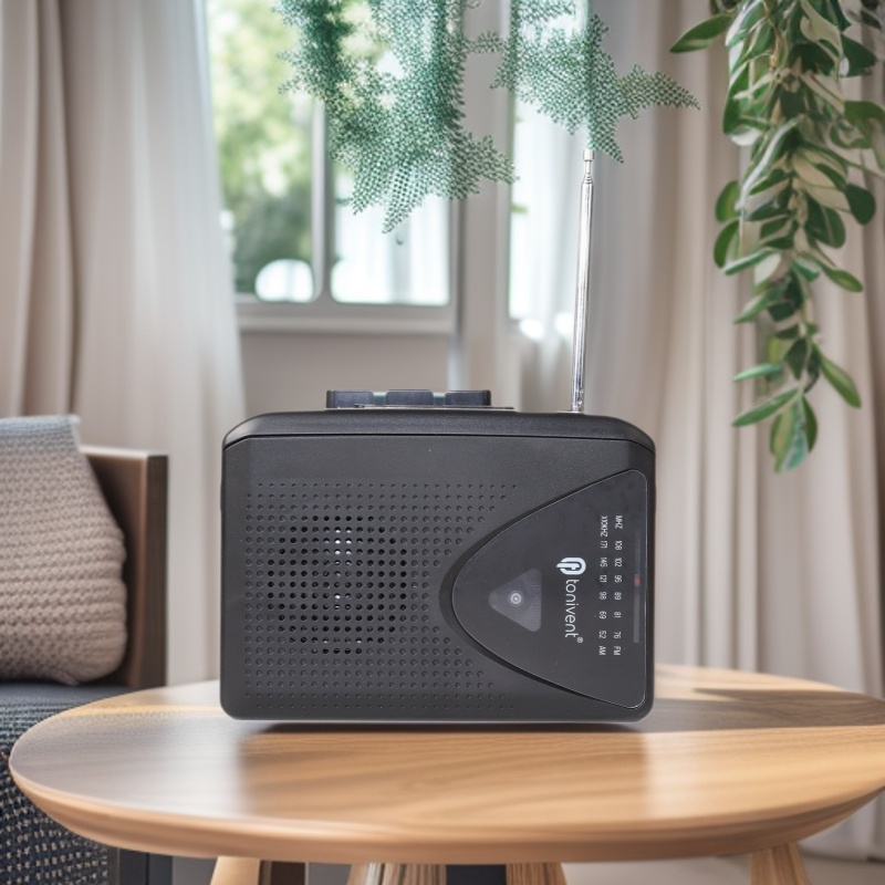 Nostalgic Stereo Tape Player Fm/Am Radio with External Speaker