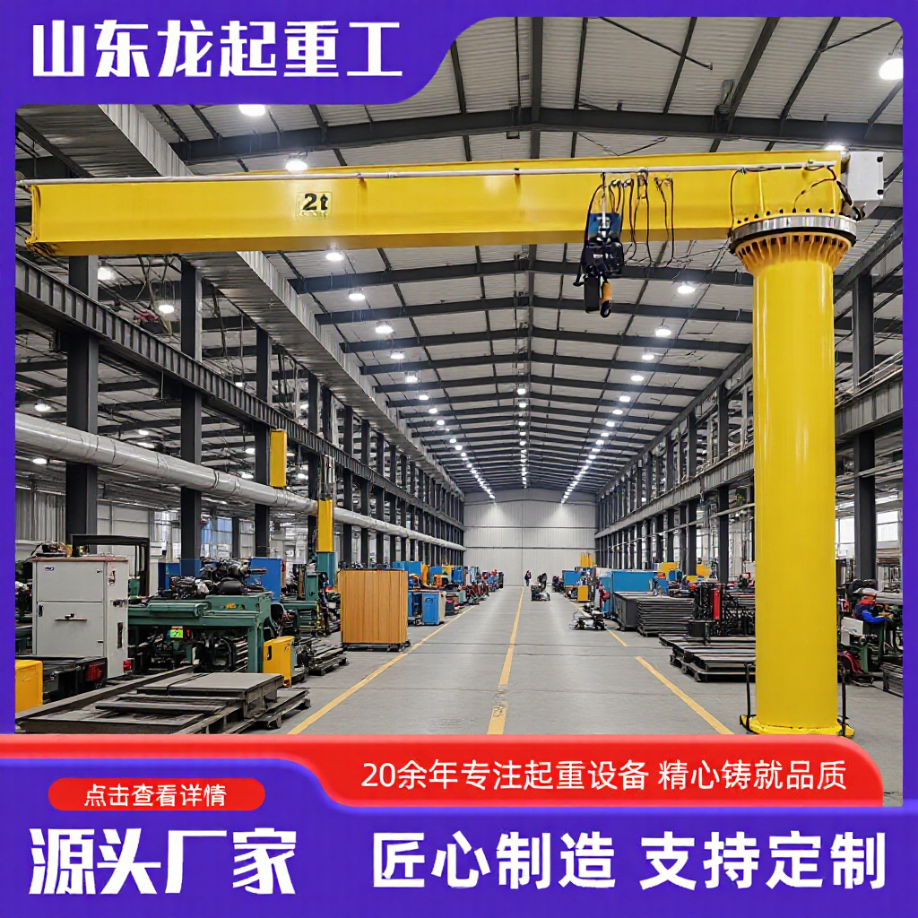 立柱式悬臂吊小型旋臂吊机单臂摇臂吊1吨2吨电动旋转悬臂吊起重机
