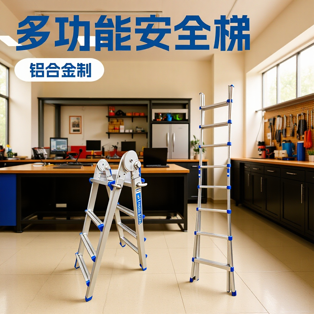 热销款小巨人梯子家用伸缩登高梯车载工程安全升降铝合金多功能梯