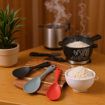 silica gel All inclusive Internal bile take cooked rice out of a cooker into a bowl Integrated Steamed Rice High temperature resistance household Steamed Rice Spoon