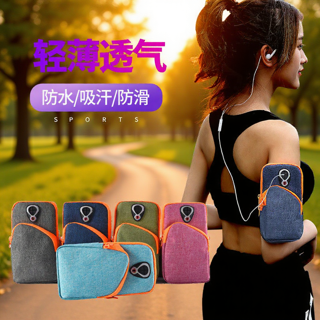 Cross-Border Mobile Phone Arm Bag Running Arm Bag Waterproof Wrist Bag Men's and Women's Sports Non-Slip Arm Bag Wrist Strap Lightweight