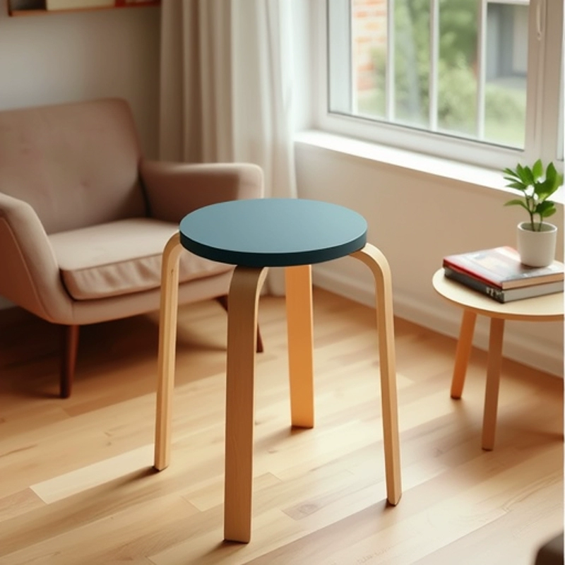Мода творческий простой круглый стул производители деревянный стул Оптовая Современный простой многоцветный скандинавский стиль высокий деревянный стул