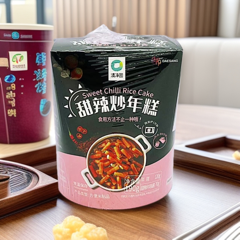清净园甜辣炒年糕杯190g杯韩式风味年糕条微波加热即食热水泡