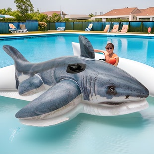 Intex 57525 shark mount children's inflatable toy swimming ring floating row PVC water wholesale leisure