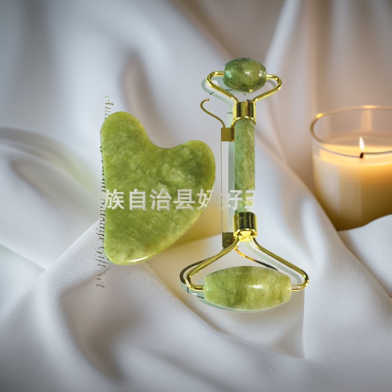 Jade belleza contenedor Xiuyu aleación de zinc oro rosa rodillo rack con mudo manga masaje rueda acupoint belleza masajeador