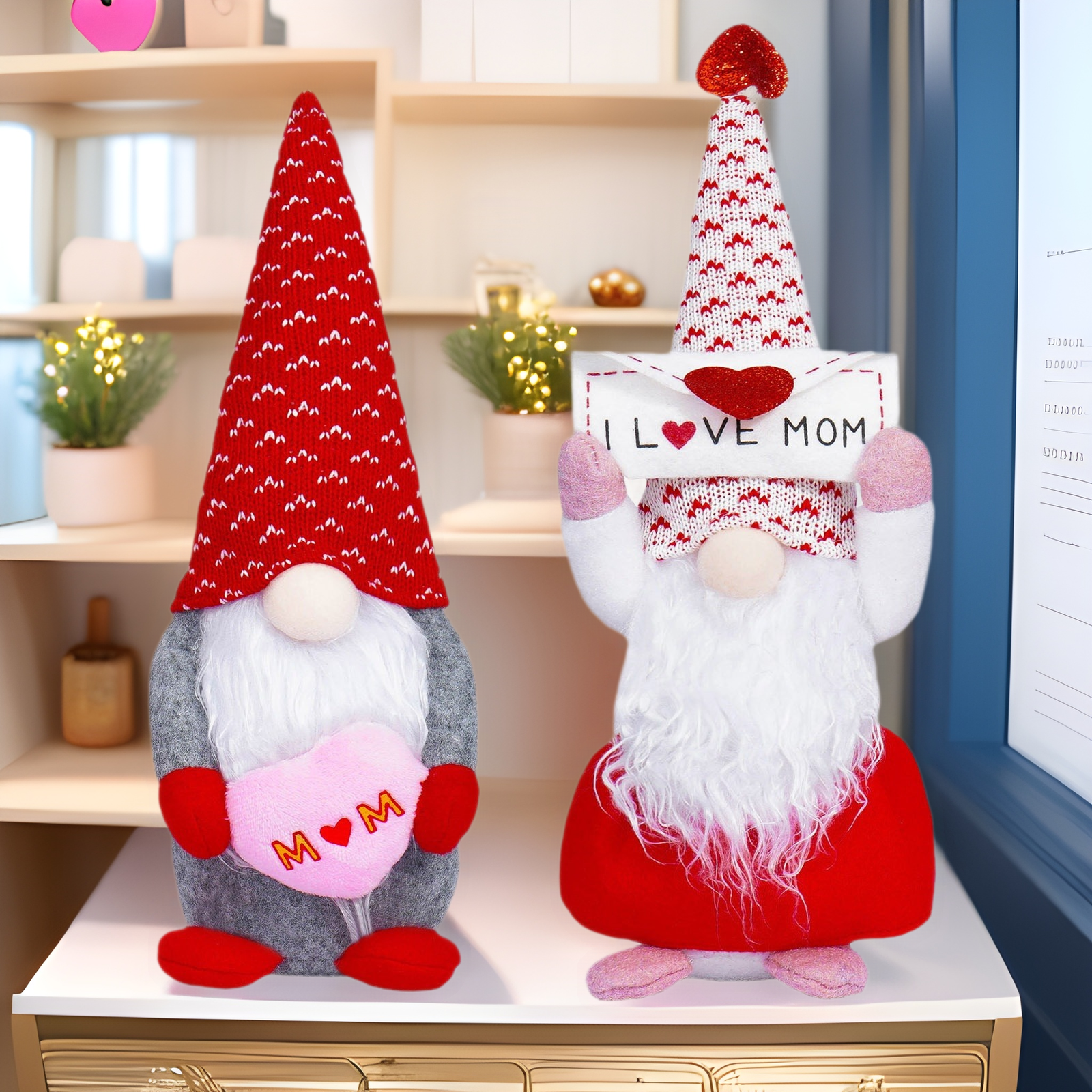 Día DE LA MADRE transfronteriza muñeca sin rostro amor sobre decoración lindo enano Rudolph regalo de San Valentín