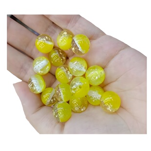 Dream girl resin mermaid Ji fine flash starry sky gold foil round beads DIY jewelry mobile phone chain beads wholesale