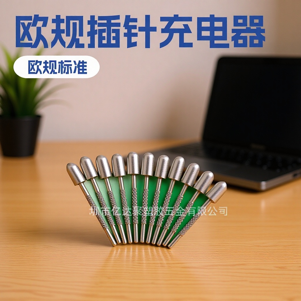 欧规插针/充电器欧规五金插脚4.0*1.95*33铁