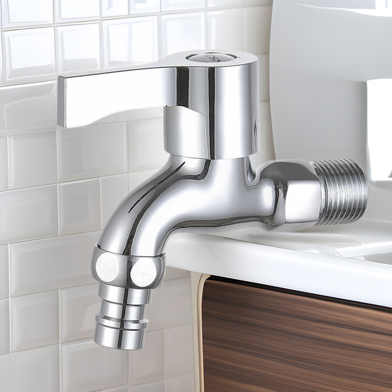 Washing machine faucet 4 points, one in and two out, double-use quick-opening faucet lengthened all-copper mop pool household single cooling