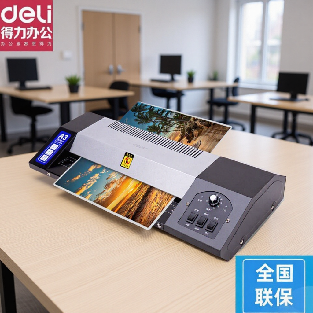 Deli 3890 A3/A4 commercial office plastic sealing machine/multi-gear adjustable film/all-metal high-power durable
