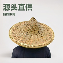 青竹精编斗笠红军帽男女通用夏季遮阳钓鱼帽出游拍照竹帽宽檐遮阳