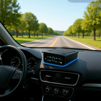 Tire Pressure Monitor Solar-Powered Tire Wireless System Sensor Temperature Pressure Ambient Light Abnormality Tpms