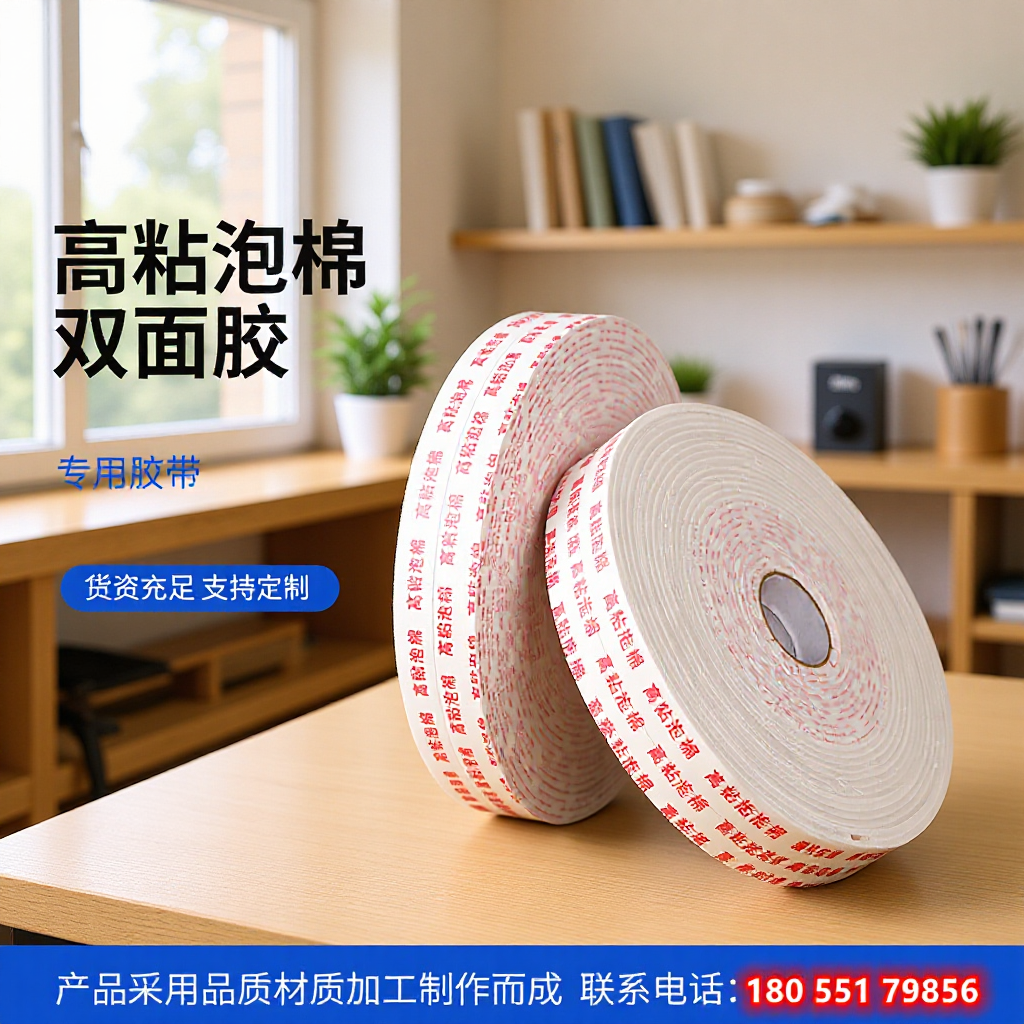 Wholesale aluminum-plastic board high-adhesive foam double-sided adhesive sponge double-sided adhesive advertising KT board foam cotton sponge tape