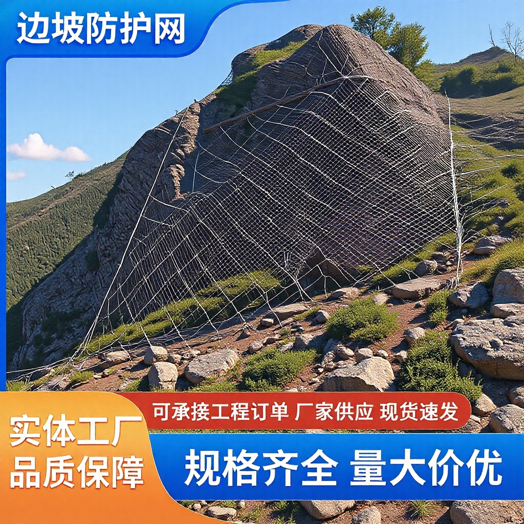 边坡防护网拦石网钢丝绳网山体护坡滑坡柔性固土网主动高强度防护