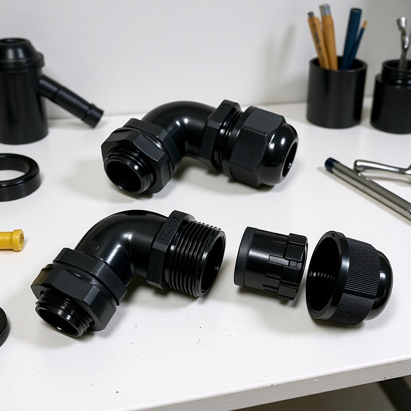 M20*1.5 Corner Cable Waterproof Connector 90 ° Curved Corner Waterproof Joint Nylon Cable Fixing Joint