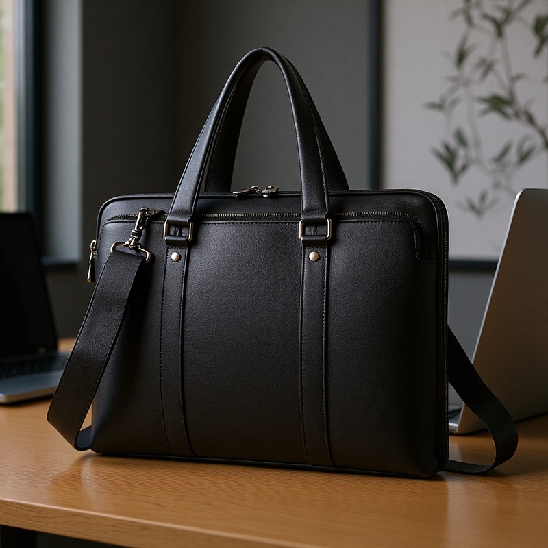 2026 Spring Men's Genuine Leather Business Briefcase First Layer Cowhide Waterproof 14inch Computer Bag for Business Travel