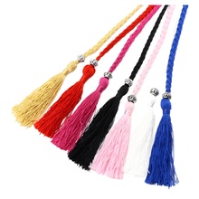 细打结装饰绳子腰链女民族风森女系编织流苏棉丝腰带一件代发腰带