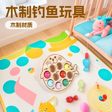 儿童钓鱼玩具木制磁性幼儿宝宝小孩益智认知趣味1-3岁亲子游戏