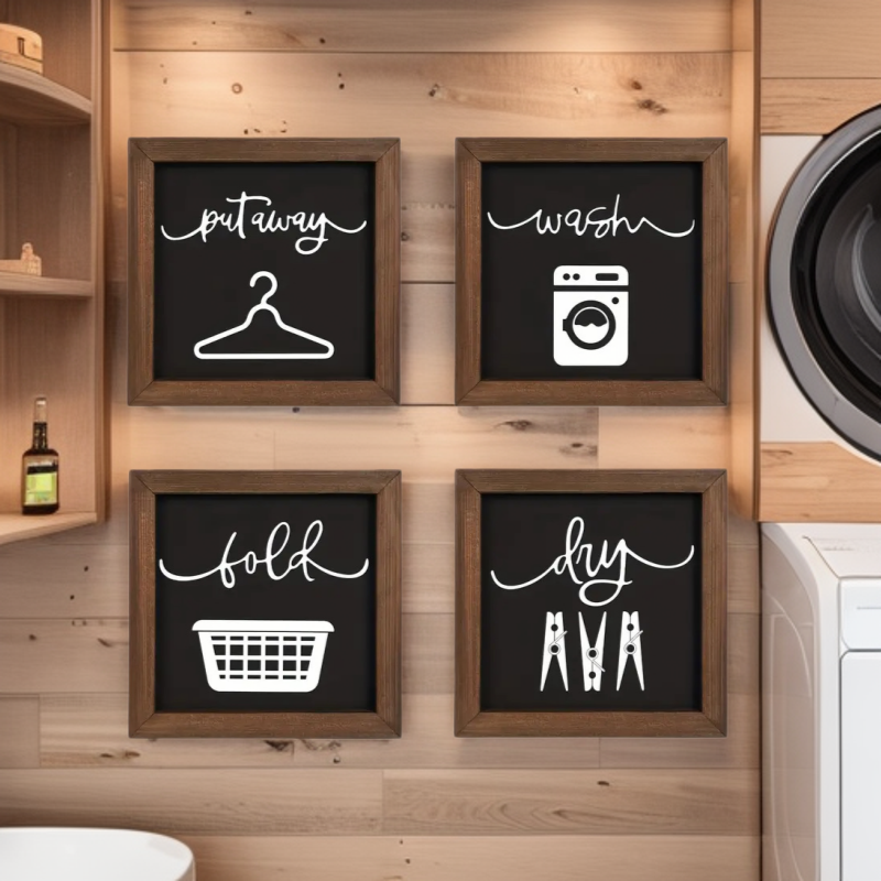 Laundry Sign Cross Border Country Style Farmhouse Decoration Hanging Wall Wooden Sign Farmhouse Laundry Room Wall Decoration