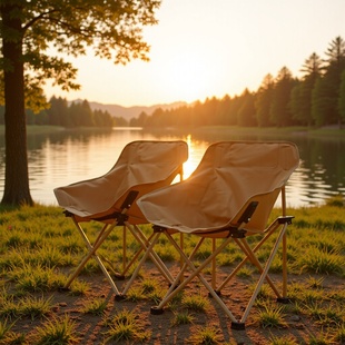 Outdoor Products Folding Moon Chair Portable High Back Camping Leisure Chair Factory Direct Wholesale Travel Folding