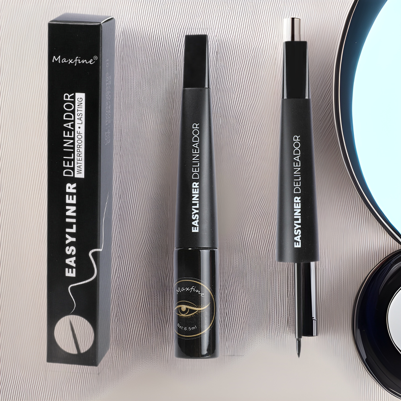 Cross-border makeup MAXFINE dip eyeliner suit wholesale very fine waterproof oil-proof non-blooming foreign trade