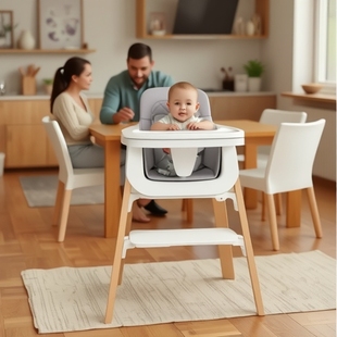 Ecobaby Solid Wood Baby Dining Chair Is Multi-Functional, Adjustable, Easy to Clean, and Is a Home Kidsren's Growth Chair