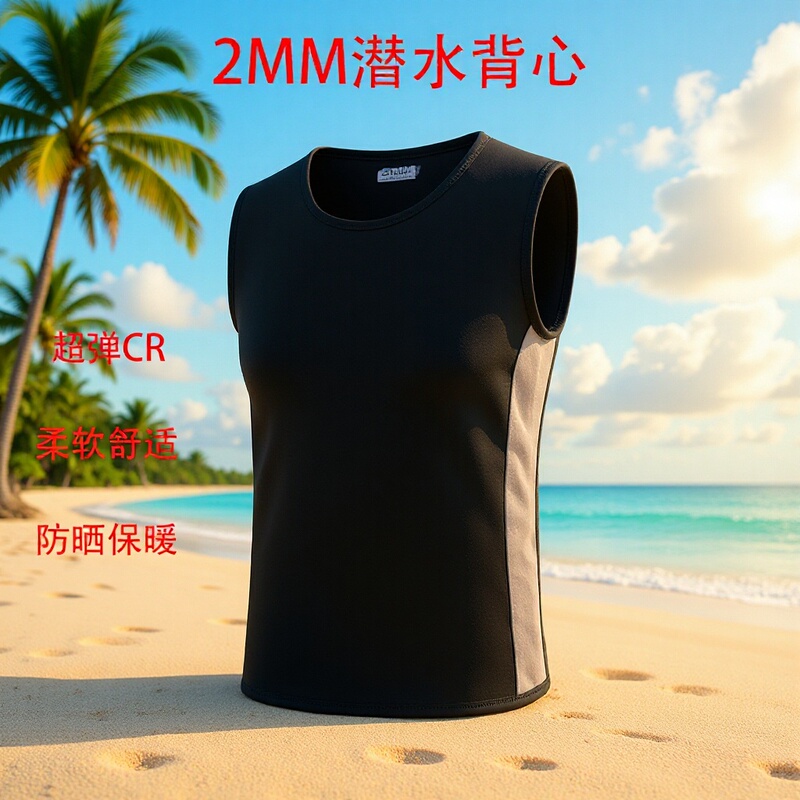 Cr Diving Vest 2mm Wetsuit Warm Surfing Vest Snorkeling Swimming Cold-Proof Quick-Drying Surfing Suit Cr Diving Vest 2mm Wetsuit Warm Surfing Vest Snorkeling Swimming Cold-Proof Quick-Drying Surfing Suit