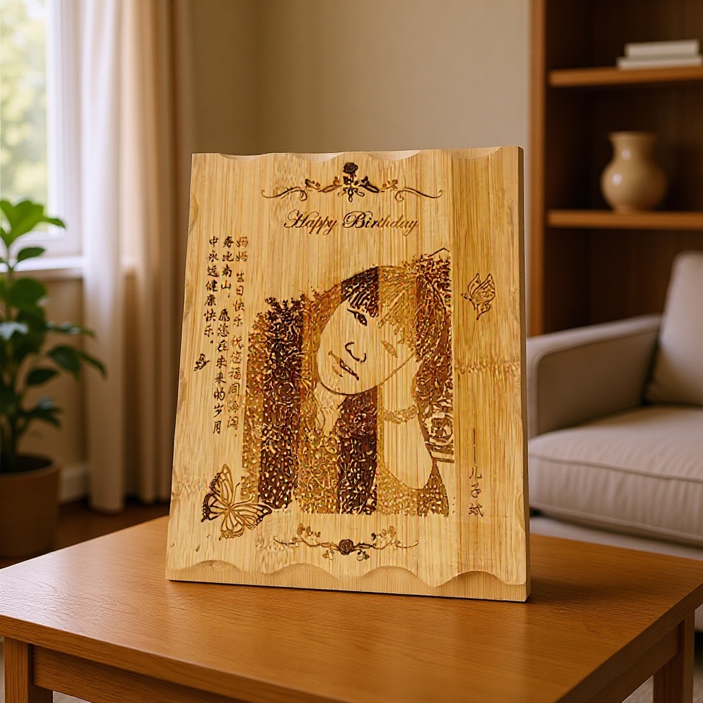 现货直销空白竹木奖牌竹福碳化楠竹木波浪纹花边油漆竹板环保