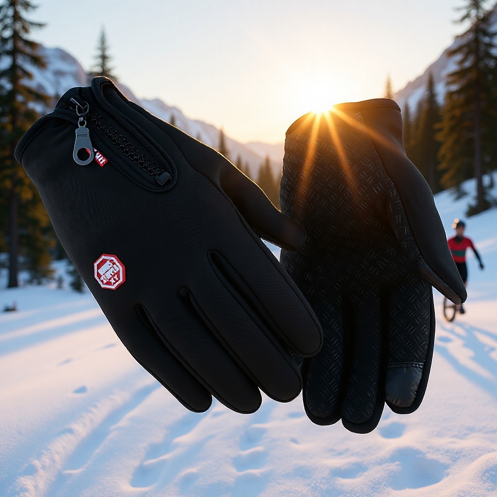 Cross-Border Autumn and Winter Warm Cycling Gloves Touch Screen Waterproof and Anti-Slip Outdoor Sports Plus Velvet Mountaineering Gloves for Men and Women