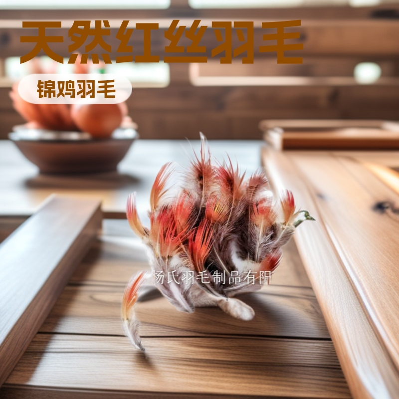 厂家直供5-9公分锦鸡红丝羽毛 天然野鸡毛 耳环配饰 服饰配饰
