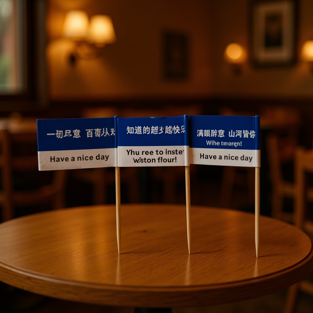 定制一次性地标牙签旗夏威夷餐桌布置装饰生日蛋糕插牌插旗摆件