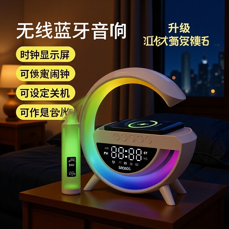 Cross-Border Popular g Card Bluetooth Speaker Subwoofer Multifunctional Audio Wireless Music Charger Ambient Light