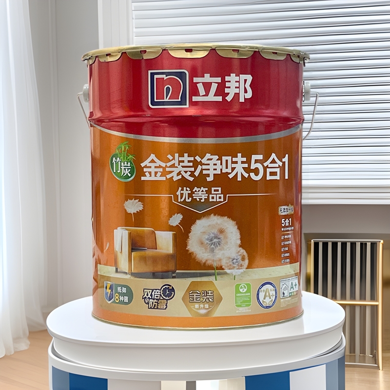 立邦漆 金装净味五合一乳胶漆内墙面漆净味5合1墙漆涂料油漆18L