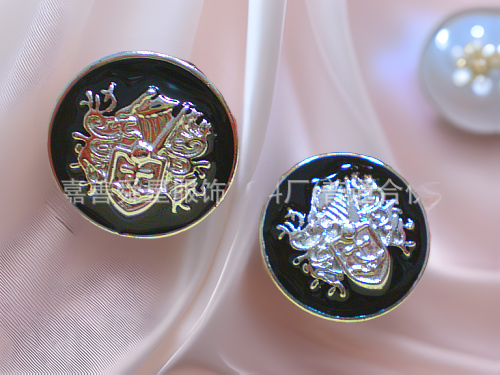 供应塑料电镀高品质纽扣  凸花圆形有脚纽扣 厂家供应  批发