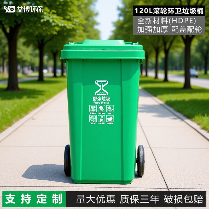 Sanitation outdoor trash can commercial 120L classified trash can garbage large thickened plastic bucket with lid manufacturers
