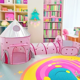 Indoor Children's Tent Playhouse Boy and Girl Baby Castle Crawling Tunnel Ocean Ball Pool Foldable Toy House
