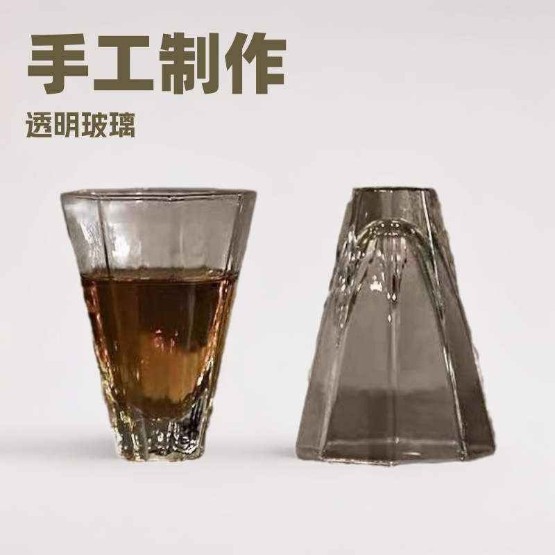 Japanese-style Transparent Glass Tea Cup Handmade Crystal Heat-resistant Diamond Cup Petal Glass Cup Liquor Cup Fragrance Cup Japanese-style Transparent Glass Tea Cup Handmade Crystal Heat-resistant Diamond Cup Petal Glass Cup Liquor Cup Fragrance Cup