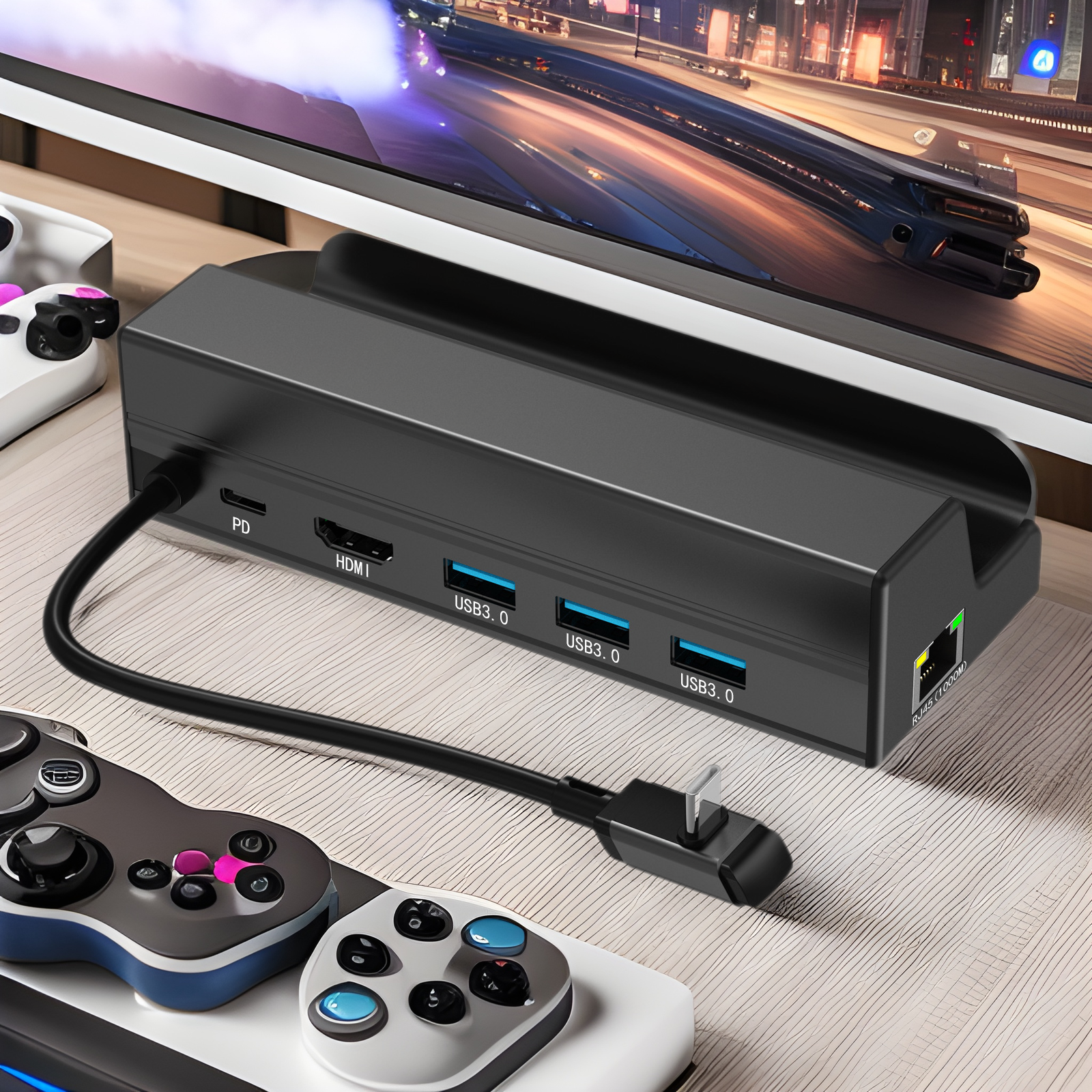 Game console base gigabit port docking station typec usb3.0 handheld steamdeck docking station