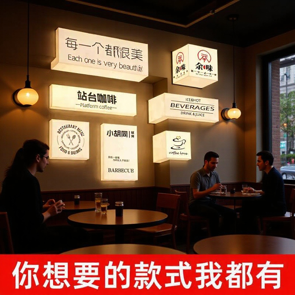 网红门头招牌吸塑灯箱LED灯箱亚克力户外防水发光广告牌吊挂款