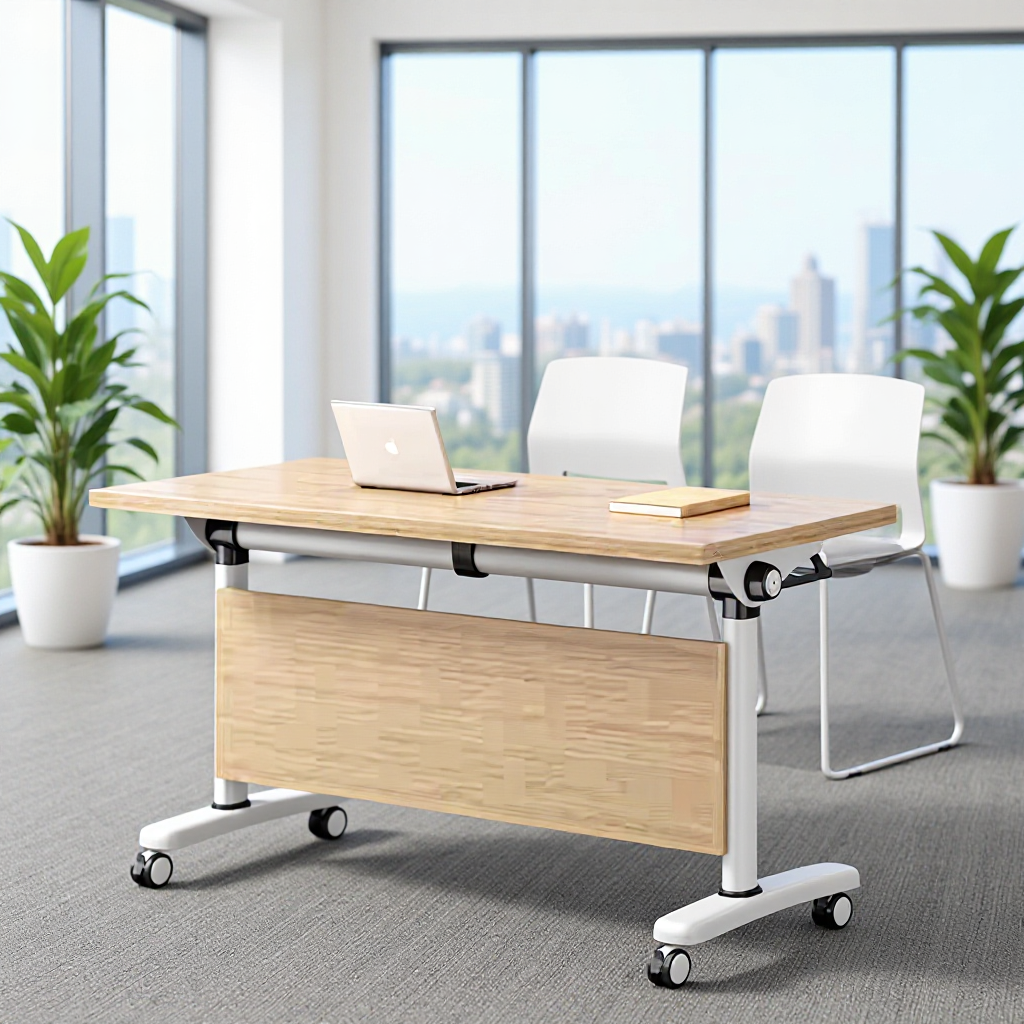 Training Tables and Chairs, Double-Person Staff Desks, Student Free Combination Long Tables, Multi-Functional Folding Training Conference Tables
