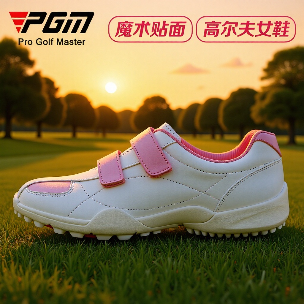 PGM 골프화 남녀공용 내마모성 방수 미끄럼 방지 벨크로 초극세사 내마모성 골프화 재고 있음