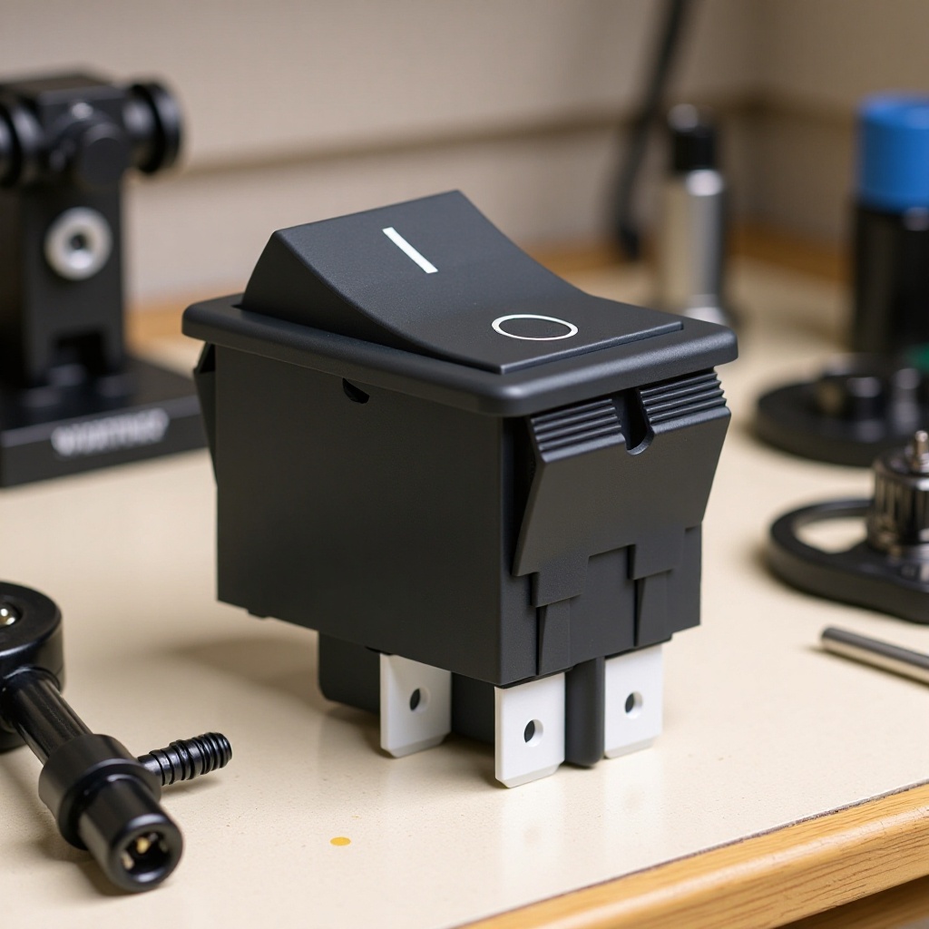 厂销批发大功率电源翘板开关 电源船型开关 带灯船型开关4脚2档