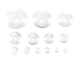 时光宝石玻璃贴片 DIY饰品配件圆形专用白胚扁圆水晶凹凸玻璃贴片