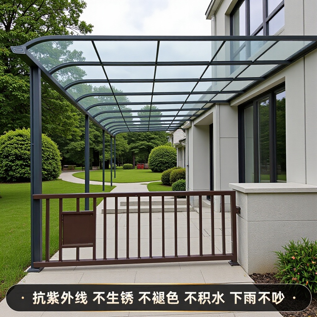 铝合金雨棚户外庭院家用别墅小区停车棚屋檐窗户阳台阳光棚遮阳棚