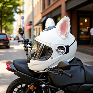 Cat Ear Helmet Decoration Motorcycle Electric Car Full Helmet Plush Detachable