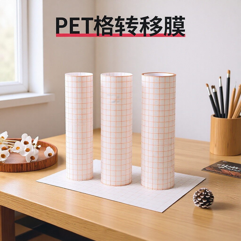 PET透明格子定位纸pet自粘转印贴标签贴纸不干胶转移定位纸批发