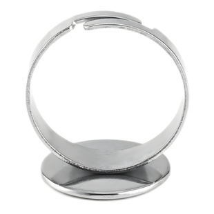 Factory wholesale stainless steel flat gem bottom tray stone ring holder cross-border jewelry supply ring accessories